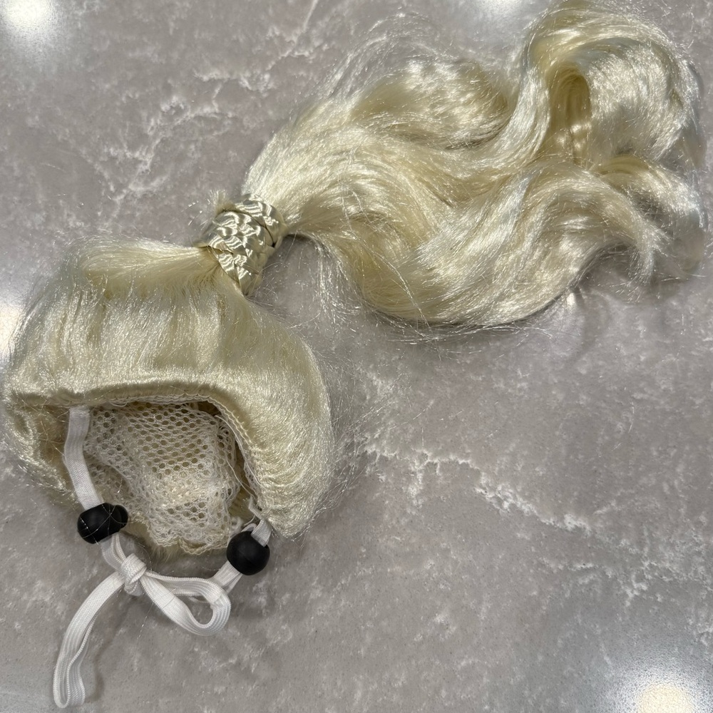 Blonde Dog Wig Adjustable Pet Costume Hairpiece EUC